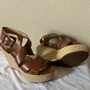Michael Kors Tan Leather Wedges